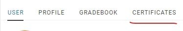 Certificates Tab in Account-1